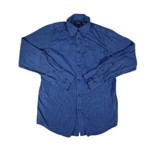Ben Sherman Button Down Shirt Mens Large Blue Check Long Sleeve